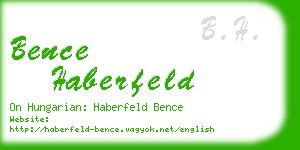 bence haberfeld business card
